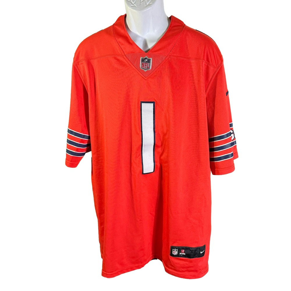 Nike Justin Fields Chicago Bears Jersey Mens XL Orange NFL Football Alternate